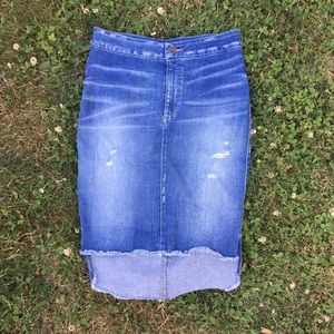 GUESS Women's Skirt Jean Midi High Rise Denim